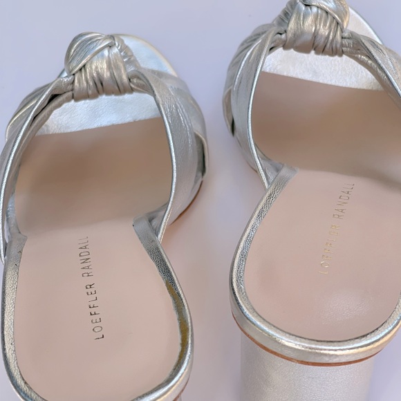 Loeffler Randall Coco Metallic Silver Heels Size 10 - Picture 3 of 16